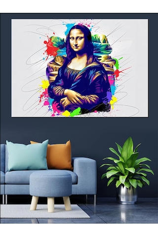 Graffiti Tarzı Mona Lisa Dekoratif Kanvas - Mdf Ahşap Tablo