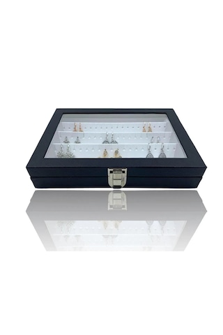 Richbox Küpe Kutusu Küpe Çantası 18x24cm Siyah