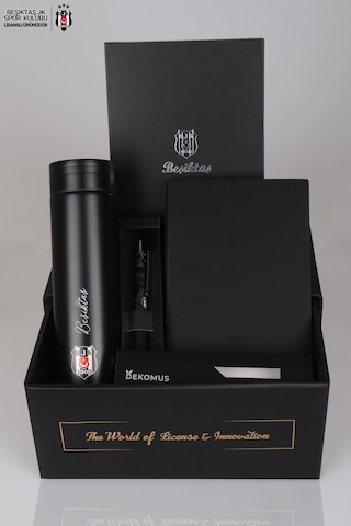 Dekomus İle Lisanslı Beşiktaş Özel Kutulu Premıum 500 Ml Çelik Termos,deri Ajanda,hybrıd Tükenmez Kalem Seti Siyah