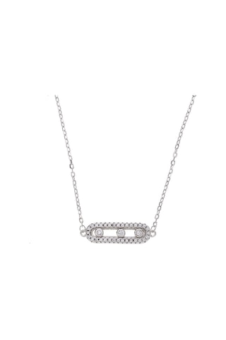 3lü Hareketli Zirkon Taşlı 925 Ayar Gümüş Kadın Kolye Gümüş