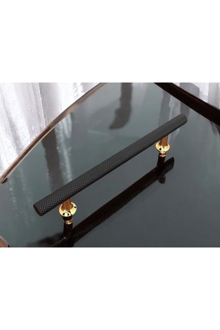 Derya Mat Siyah Gold Mobilya Tv Ünitesi Konsol Mutfak Çekmece Dolap Kulpu 224 Mm 22,4 Cm 1 Adet Mat Siyah