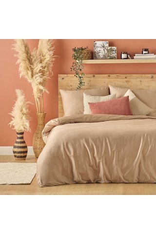 Bella Maison %100 Pamuk Saten Supreme Basic Çift Kişilik Nevresim Seti Vizon 200 x 220 CM Vizon