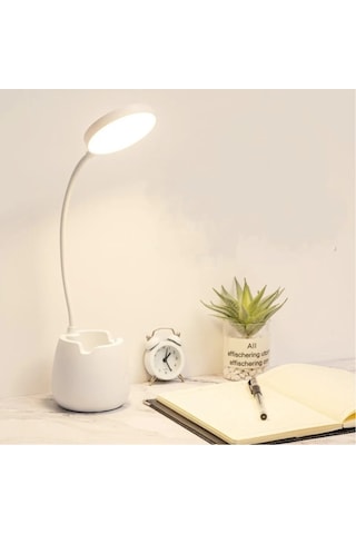 3 Modlu Kıvrımlı Bükülebilir Kalemlikli Masa Lambası Çok Renkli