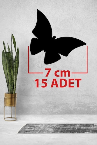 15 Adet Ahşap Dekoratif Kelebek Duvar Süsü Kelebekler Duvar Aksesuar