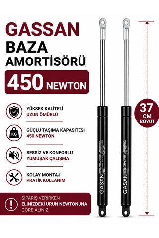 450 Newton Gassan Amortisör Not:boyut 37 Cm Dir.. Siyah