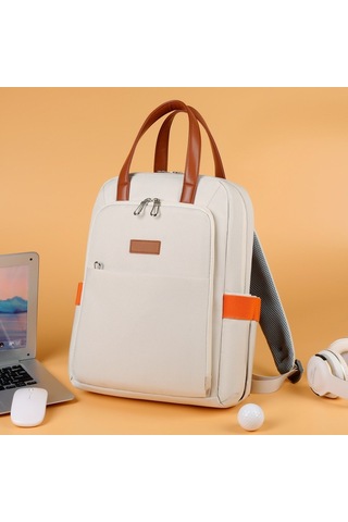 Su Geçirmez Kadın Sırt Çantası, Çok İşlevli, İşe Gidip Gelme, Beyaz