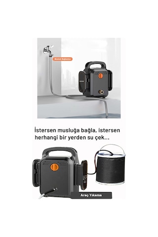 Kochler Kablosuz Taşınabilir Şarjlı Yüksek Basınçlı Araç Yıkama Makinesi