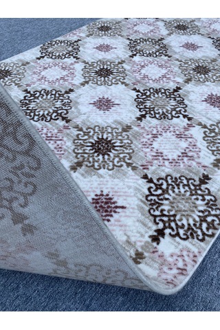 Burak Halı 125x250 Pudra Pembe Vizon Kesme Saçaklı Halı