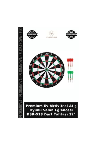 Premium Ev Aktivitesi Atış Oyunu Salon Eğlencesi Bsr-518 Dart Tahtası 12"