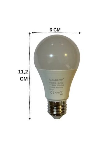 Uzlight 10w 75w 11000k Mavi Işık E27 Duylu Led Ampul 8 Adet