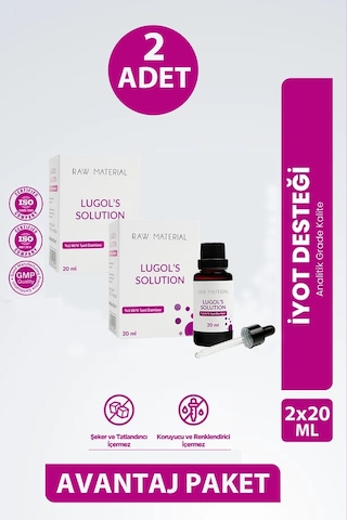 Raw Material More Than Lugol Çözeltisi %5 İyot Damla 20 Ml 2 Adet