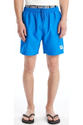 Lcw Swımwear Mavi Kısa Boy Baskılı Erkek Deniz Şortu