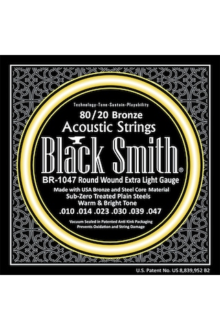 Black Smith Br-1047 Extra Light Akustik Gitar Teli 010