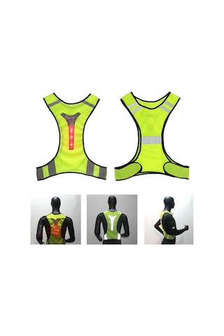 Led Reflektörlü Bisikletçi Motorcu Neon Scooter İkaz Yeleği Sarı - Turuncu