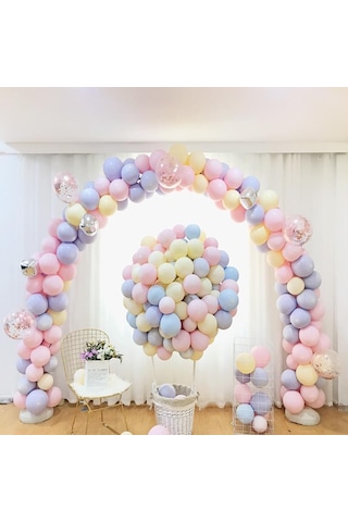 100 Lü Adet Pembe Soft Makaron Balon. Mat Pastel Balon Parti Süsü
