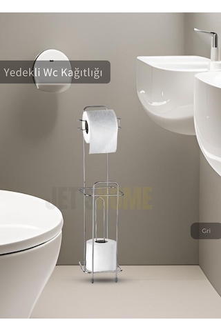 Jet's Home Paslanmaz Raflı Tuvalet Kağıdı Askılığı Yedekli Wc Kağıtlık Tutucu Krom Krom