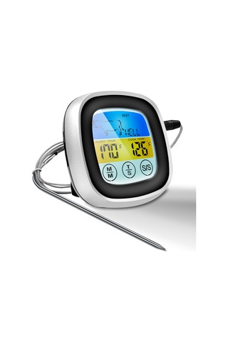 Geeksen Renkli Ekran Dokunmatik Izgara Termometresi En2022-1 Siyah Çok Renkli