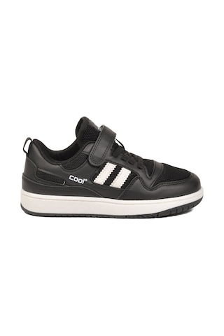 Cool Siyah Fileli Hafif Cırtlı Unisex Çocuk Spor Ayakkabı Stella F