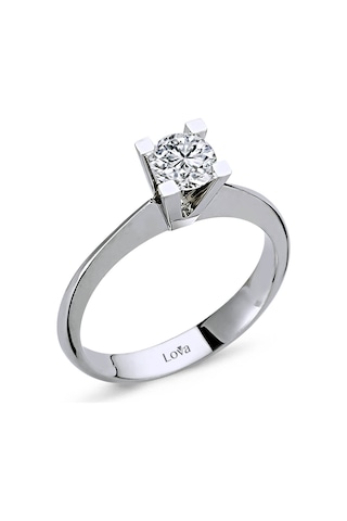 Lova G Renk 0,45 Karat Pırlanta Tektaş Yüzük - HRD Sertifikalı - 1060009