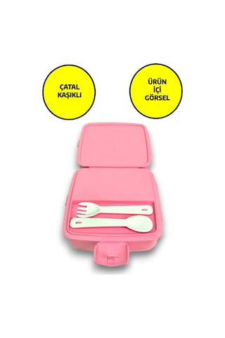 Premium Beslenme Kutusu 4 Bölmeli Little Princess Pembe Diğer