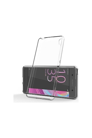 Kvy Sony Xperia X Kamera Korumalı Süper Silikon Kılıf Şeffaf