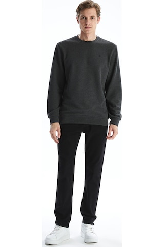 Lcwaıkıkı Classic Antrasit Bisiklet Yaka Uzun Kollu Baskılı Erkek Sweatshirt