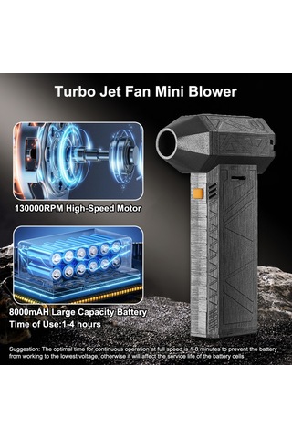 Skycity Elektrikli Hava Toz Alma Cihazı 130000 Rpm Turbo Jet Fan Mini Üfleyici Ayarlanabilir Rüzgar Hızı Taş