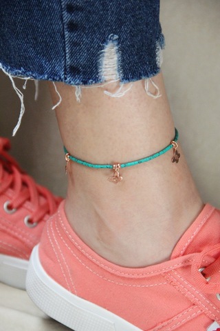 Argentum Concept - Kelebek Motifli Taşlı Makrome Halhal - H003001