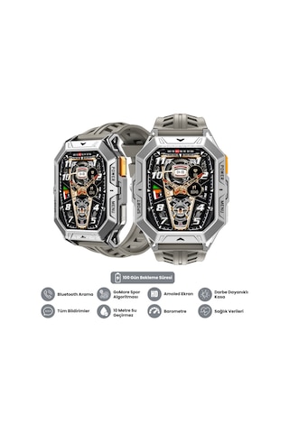 Harvox Watch X1 Pro Akıllı Saat İphone & Android Uyumlu, Sağlık & Spor Takip, Bluetooth Çağrı Gümüş