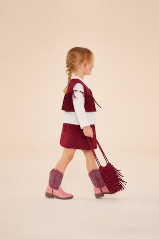 Eray Alp Kids Kız Çocuk Bordo Püsküllü Kovboy Takım