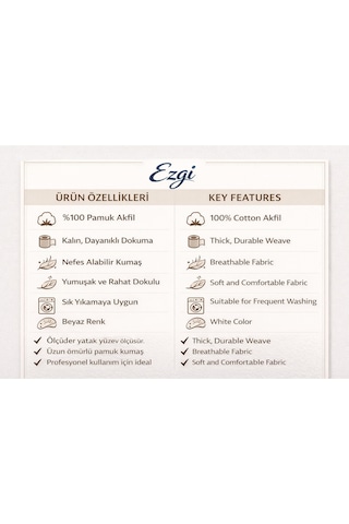 %100 Pamuk Akfil Lastikli Otel Çarşafı Kalın Kumaş Dayanıklı Beyaz Çarşaf Otel Tipi