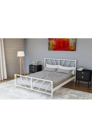 Metalia Gm 227 Gözde Çift Kişilik Karyola Beyaz 160X200