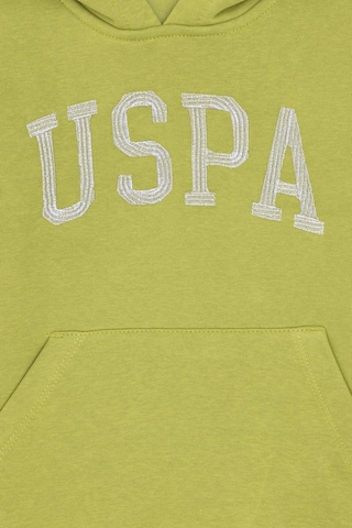 U.S. Polo Assn. Kız Çocuk Fıstık Yeşili Kapüşonlu Basic Sweatshirt 50296388-VR087