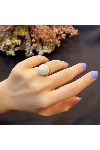 Stela Desgın İnci Gümüş Yüzük Sarı