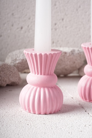 2li Şamdan Mumluk Set Pembe