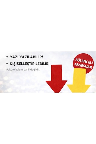 Mey İthalat Kişiselleştirilebilir Ok İşaretli Mesaj Tacı 2 Li Set Sarı-kırmızı