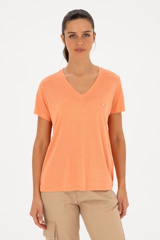 U.S. Polo Assn. Kadın Somon V Yaka Tişört 50286055-VR047