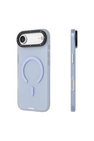 Apple Uyumlu iPhone 17 Air Kılıf M-safe Şarj Özellikli Youngkit Hidden Sand Serisi Kapak Mavi Mavi