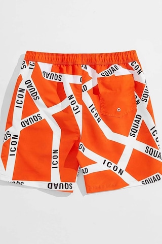Angelsin Erkek Basic Standart Boy Baskılı Mayo Cepli Deniz Şortu 001
