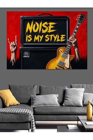Gürültü Benim Tarzım Gitar Dekoratif Kanvas - Mdf Ahşap Tablo