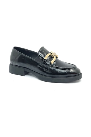 Greyder 59120 Zn Deri Comfort Klasik Oxford Kadın Ayakkabı Siyah Rugan