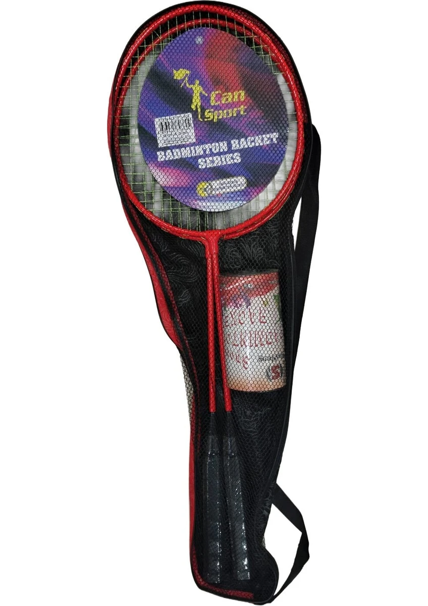 Can Sports Çantalı Turuncu Badminton Raket Seti 2 Adet Metal Raket+2 Adet Badminton Topu