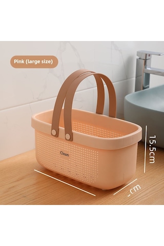 Springsun Banyo Malzemeleri Depolama Sepeti - Taşınabilir Plastik Sulama Paneli - Küçük Boy 21.5 14.5 15.5 Pembe - Toptan Alım Diğer