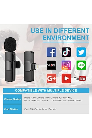 Apple Uyumlu iPhone Girişli Telefon Uyumlu Kablosuz Mikrofon Bluetooth Röporta