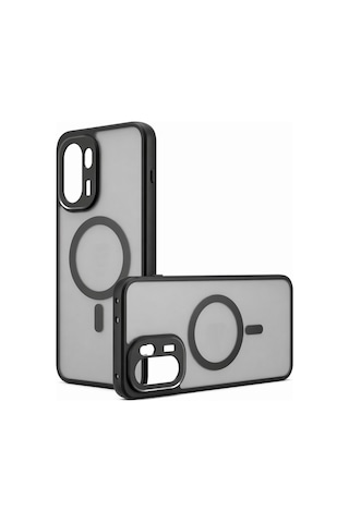 Oneplus 15r / Ace 6 İle Uyumlu Magsafe Uyumlu Mat Yüzey Kılıf Al4967 Siyah