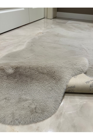Ultra Soft Bej Yumuşak Dokulu Peluş Halı Çift Kafa Post