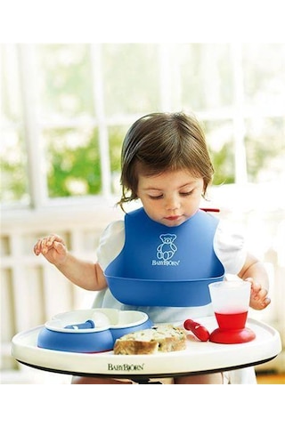 Bebek Önlüğü Dökülme Önleyici Boyun Silikon Hazneli Beslenme Mama