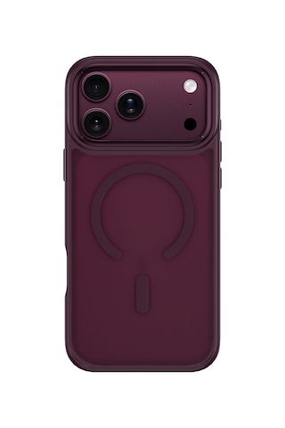 Apple iPhone Uyumlu 18 Pro Kılıf Wiwu Fgg-012 Armorpro Serisi M-safe Özellikli Parmak İzi Bırakmayan Kılıf Bordo
