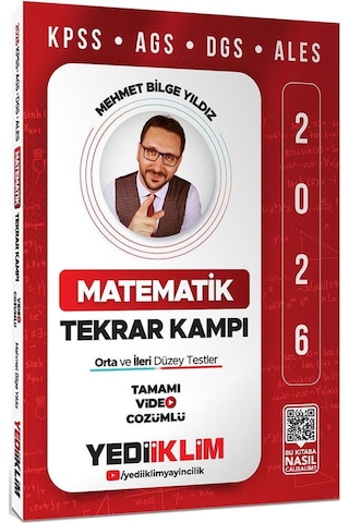 Yediiklim 2026 Kpss-ags-dgs-ales Matematik Tekrar Kampı Ve Problemler Deneme Kampı Tamamı Video Çözümlü 2 Kitap