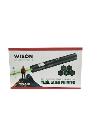 Ws-503 100mw Desen Başlıklı Şarjlı Yeşil Lazer Pointer